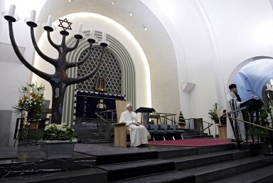 GERMANY-POPE-WYD-SYNAGOGUE-ADLER