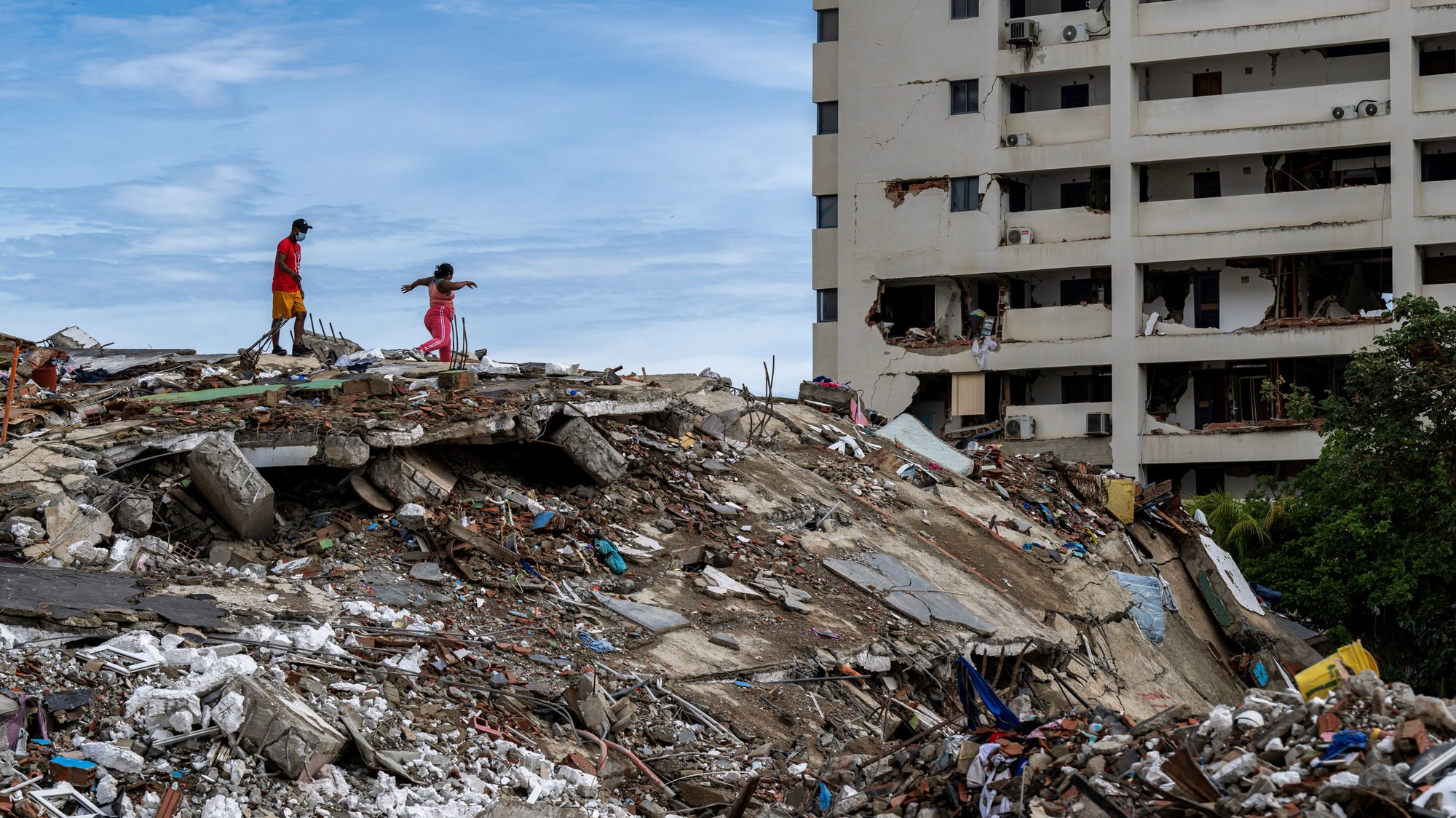 Následky zemetrasení vo Venezuele.