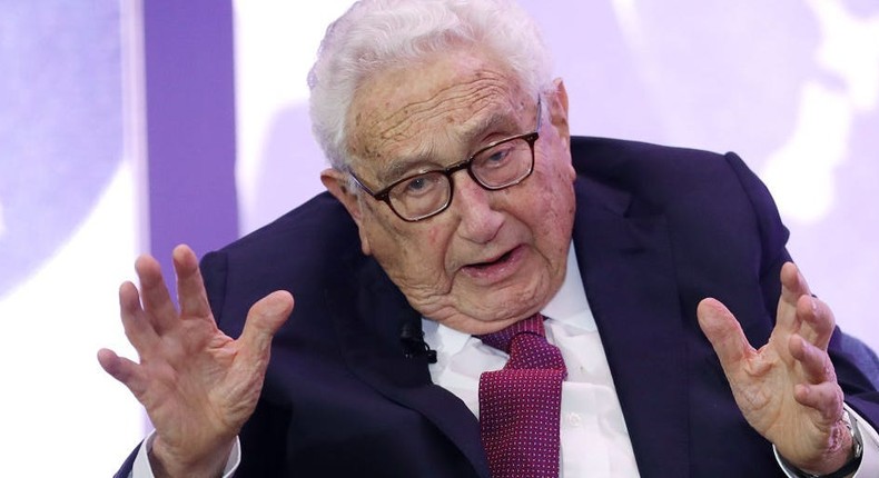 Former Secretary of State Henry Kissinger speaks during the Department of State 230th Anniversary Celebration at the Harry S. Truman Headquarters building July 29, 2019 in Washington, DC.