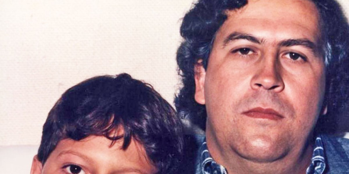 Colombian drug lord Pablo Escobar and his son, Juan Pablo.