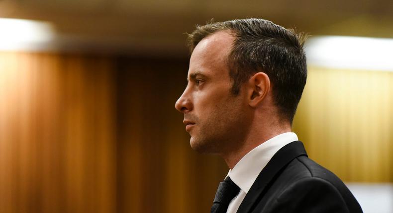 Oscar Pistorius pauses in the dock at the High Court in Pretoria, South Africa, Tuesday Dec. 8, 2015.Associated Press/Herman Verwey