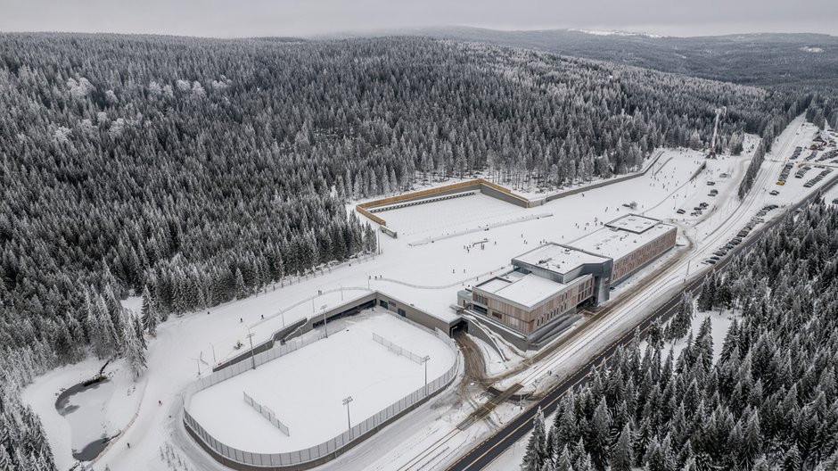 Dolnośląskie Centrum Sportu w Szklarskiej Porębie - Jakuszycach z lotu ptaka