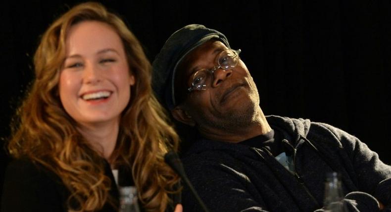 US actor Samuel L. Jackson (R) recently worked with Brie Larson on Kong: Skull Island