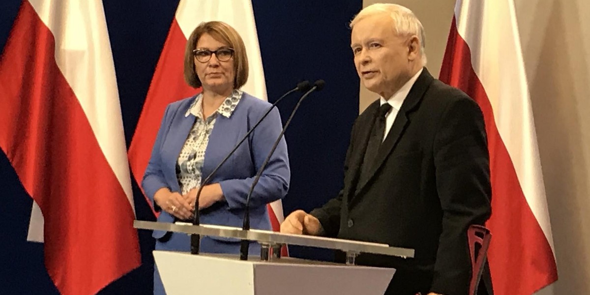 Beata Mazurek i Jarosław Kaczyński