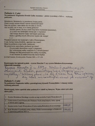 Matura z historii - odpowiedzi do zadań z poziomu rozszerzonego
