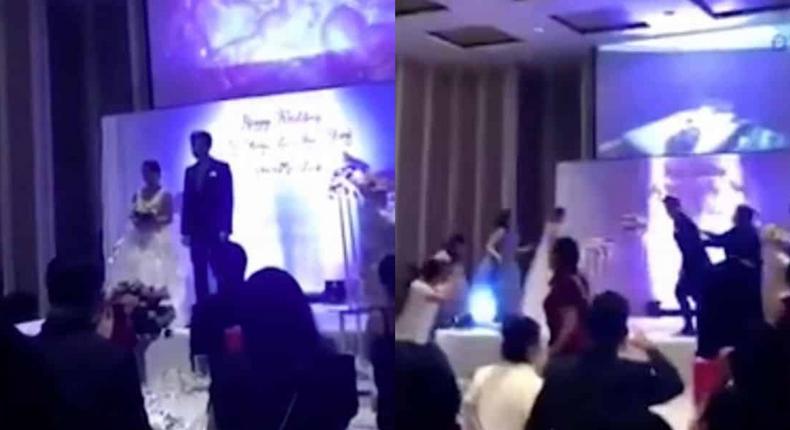 Groom stuns wedding guests with videos of bride sleeping with her pregnant sister’s husband (video)