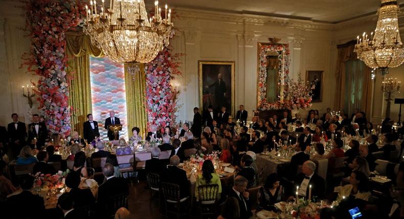 The East Room of the White House during a state dinner for Japan.Chip Somodevilla/Getty Images