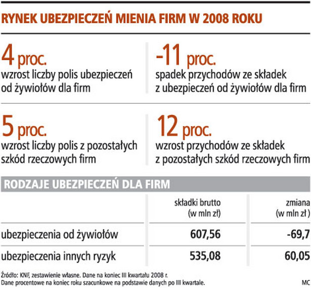 Rynek ubezpieczeń mienia firm w 2008 roku