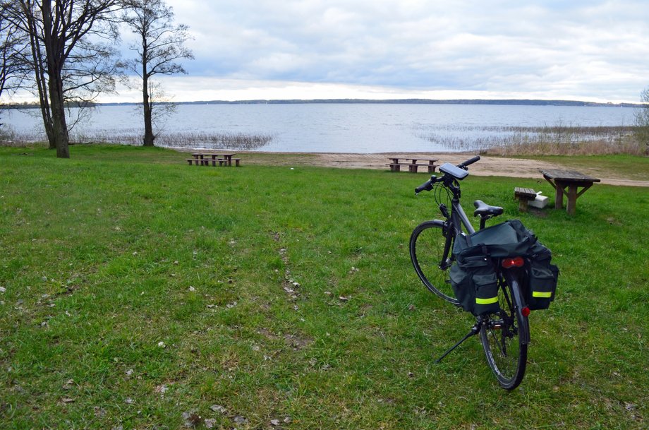 Rower z sakwami, Mazury