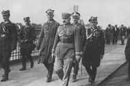 Marszałek Józef Piłsudski w drodze na spotkanie z prezydentem Stanisławem Wojciechowskim