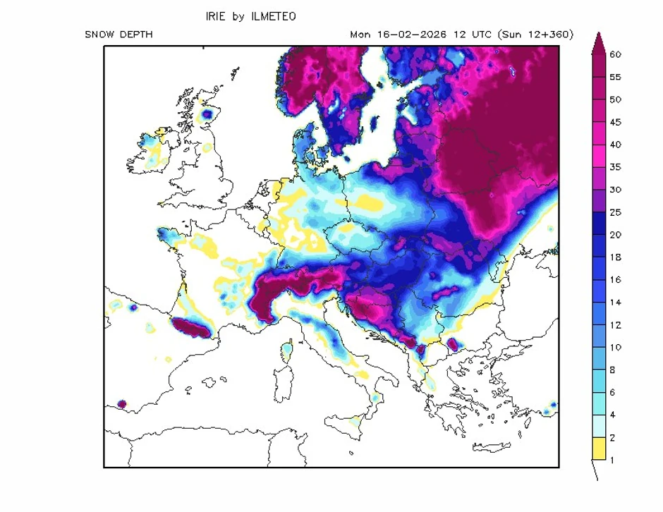 Drugu dekadu februara obeležiće zahlađenje i snežne padavine: Mapa snega za 16. februar