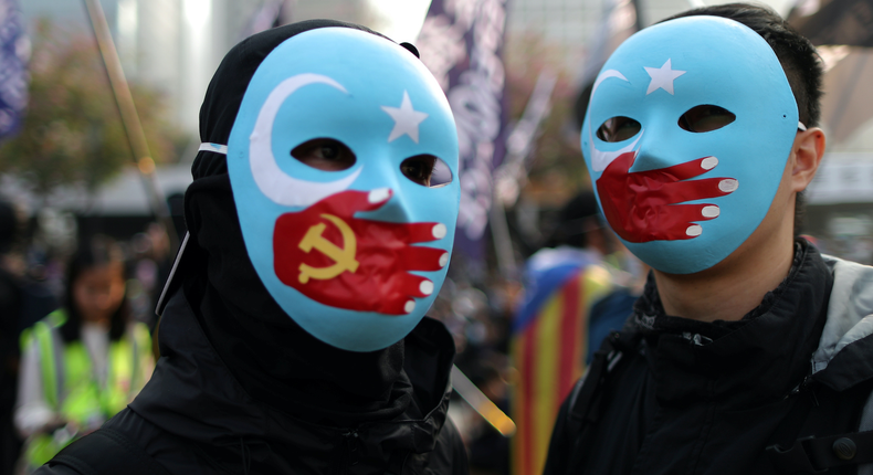 Hong Kong protest for Uighurs in Xinjiang