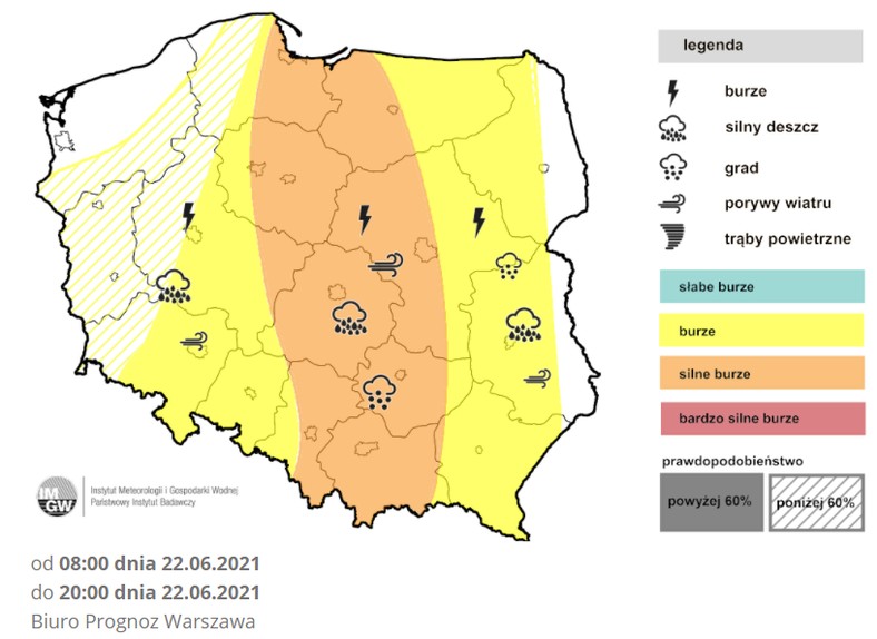 Zagrzmi prawie w całej Polsce