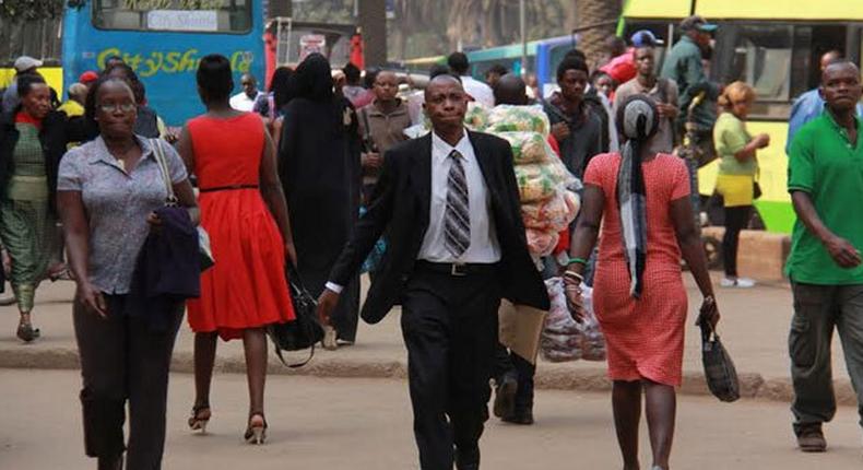 File Image of KENYANS-WALKING on the streets of Nairobi (Courtesy) 