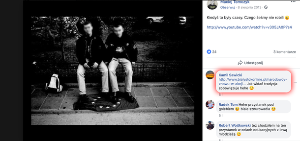 Adam Andruszkiewicz na Facebooku jako Kamil Sawicki