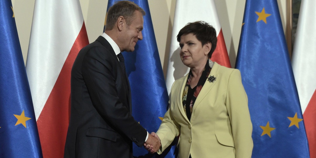 Donald Tusk i Beata Szydło.