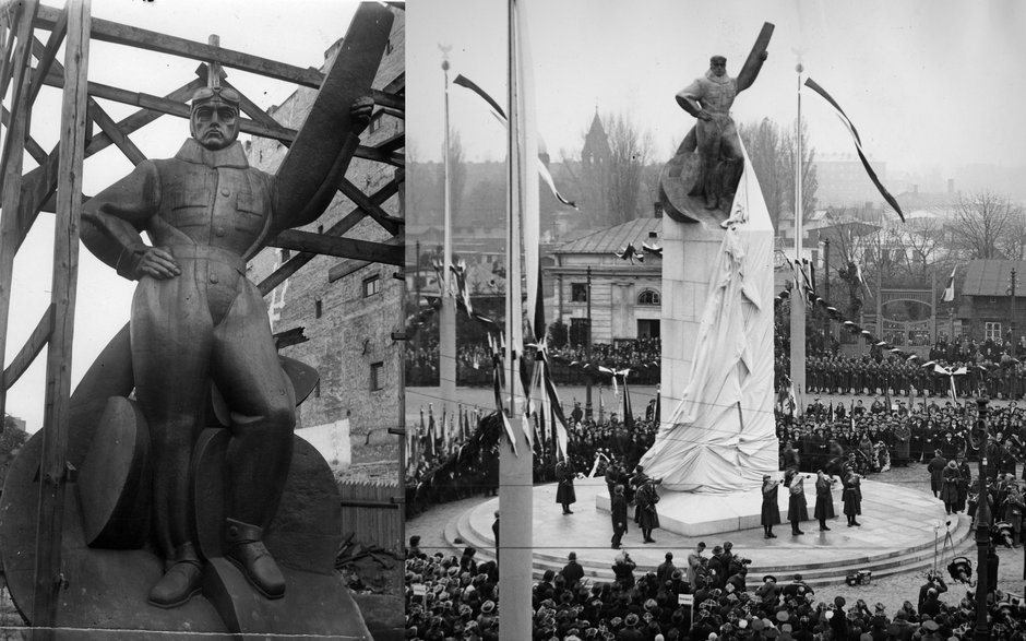 Pomnik Lotnika w Warszawie i jego odsłonięcie na placu Unii Lubelskiej 11 listopada 1932 r.