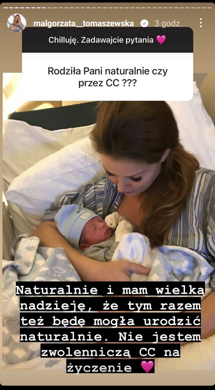 Małgorzata Tomaszewska pokazała zdjęcie, które wykonano jej tuż po urodzeniu syna