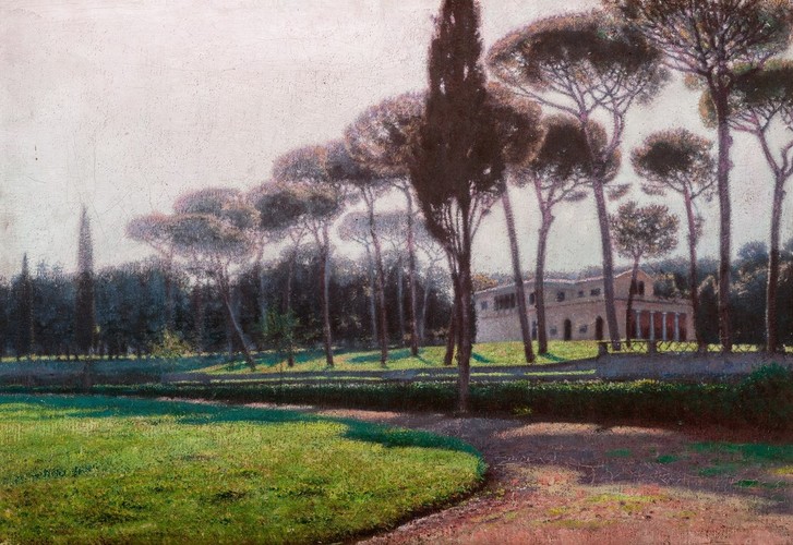 Pineta di Villa Borghese w Rzymie, 1899, olej, płótno, 35,5 x 50 cm, Muzeum Narodowe w Krakowie