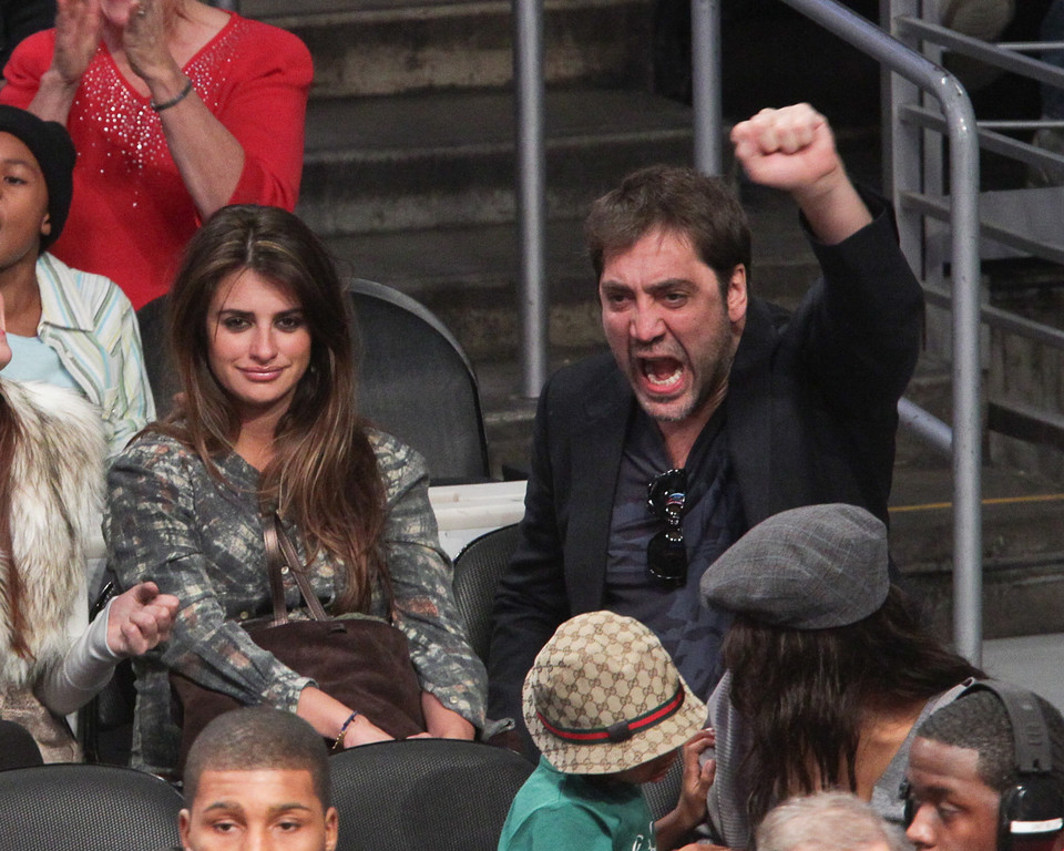 Penelope Cruz i Javier Bardem na meczu Lakersów