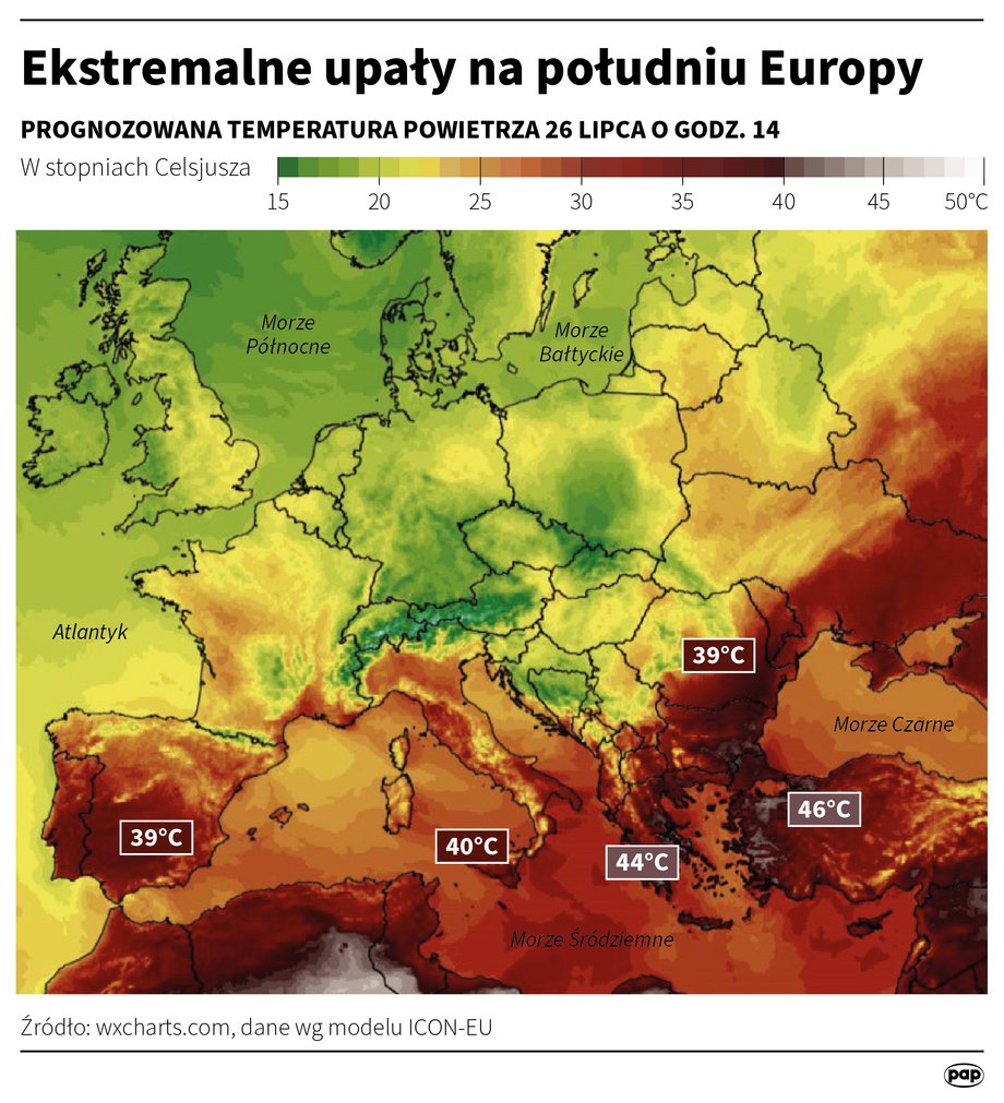 Kolejne dni będą trudne, a warunki poprawią się prawdopodobnie dopiero w czwartek - poinformował grecki premier Kyriakos Micotakis we wtorek podczas posiedzenia rządu, gdy temperatura w wielu miejscach kraju ponownie sięgnęła 40 stopni Celsjusza.