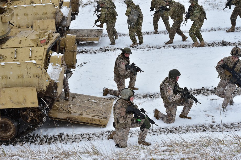 NATO military training at Ādaži Military Base in Latvia