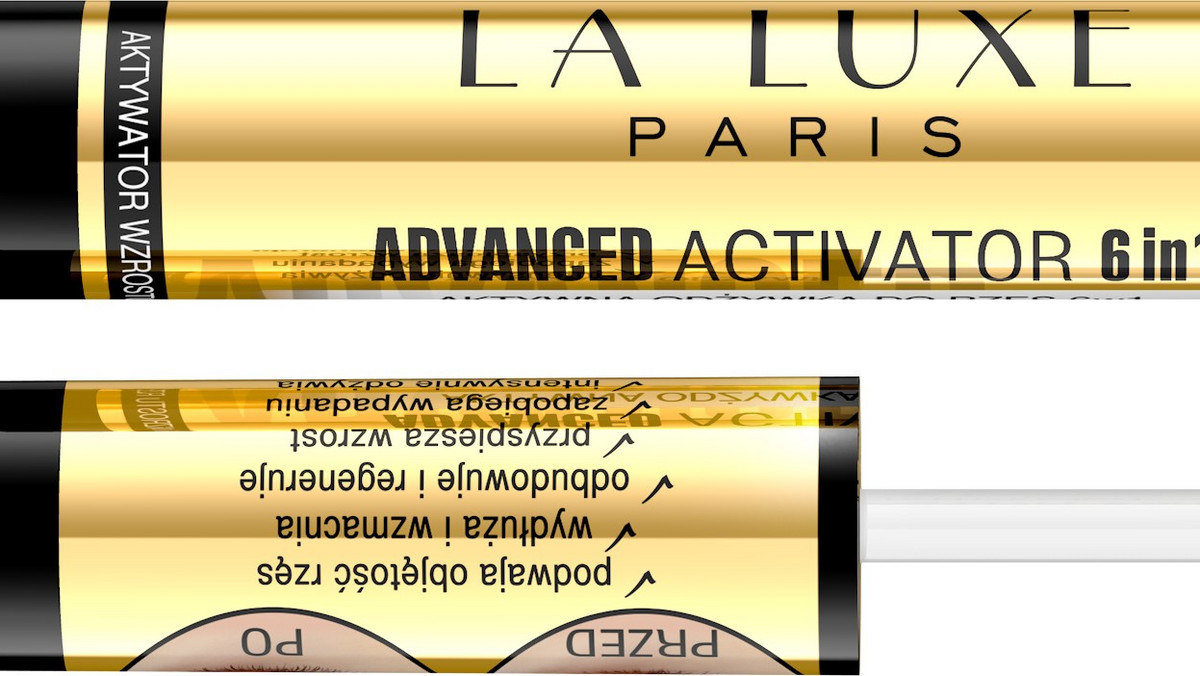 LA LUXE PARIS przedstawia przełomowy produkt do pielęgnacji rzęs - Advanced Activator 6 w 1. Nowatorski preparat, który łączy w sobie zalety odżywki regenerującej i nawilżającej, aktywatora stymulującego wzrost rzęs oraz bazy pod maskarę. Spektakularnie pogrubia i zagęszcza rzęsy nadając im objętość i czyniąc spojrzenie wyrazistym.