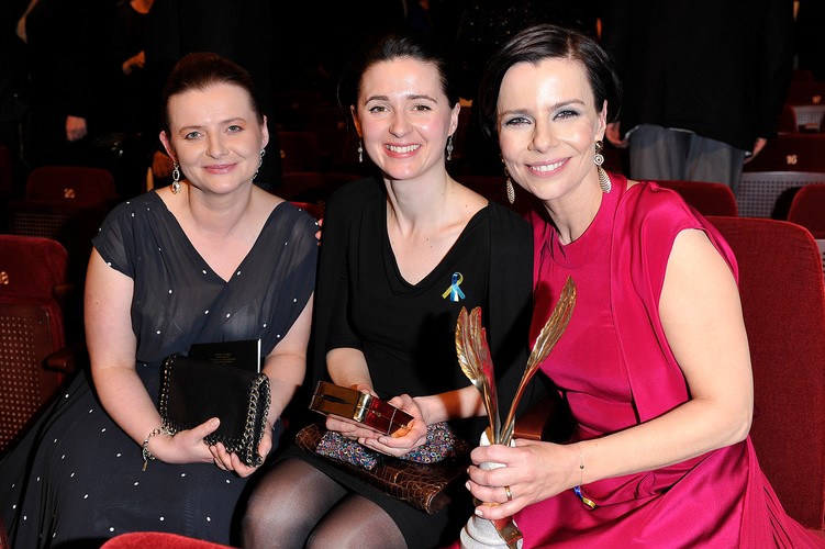 Agata Kulesza, Agnieszka Grochowska i Jowita Budnik na gali Orłów 2014