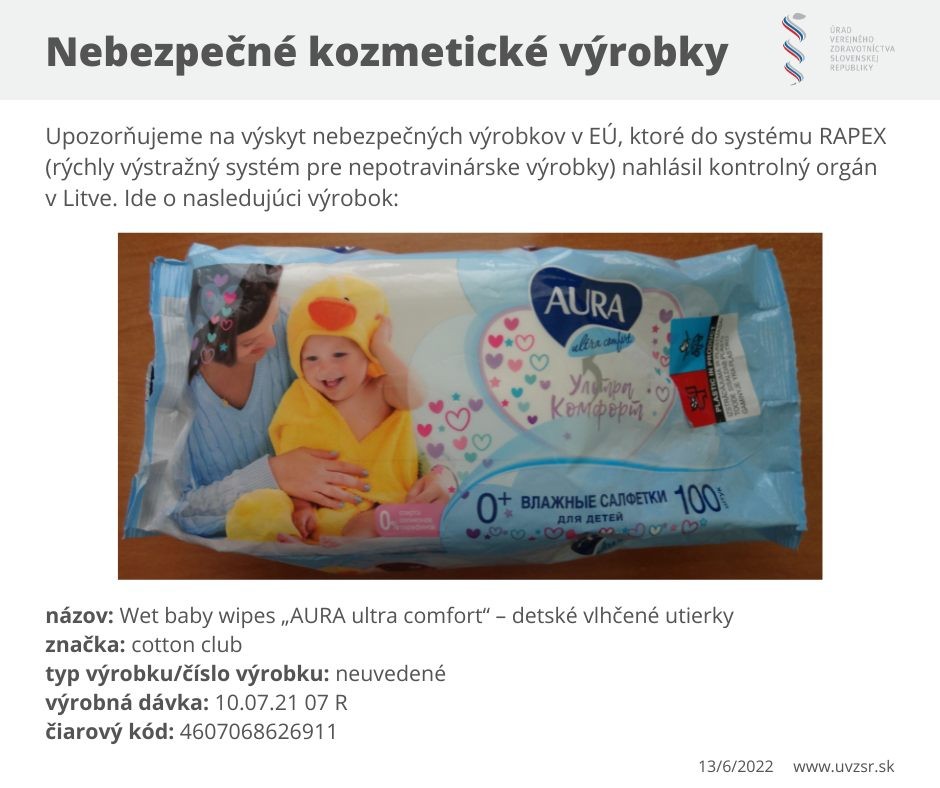 Úrad verejného zdravotníctva Slovenskej republiky varuje pred týmto výrobkom.