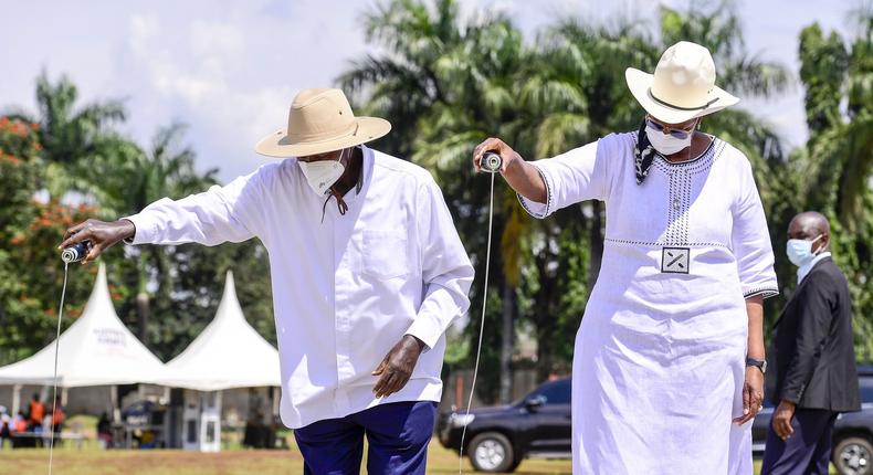 Museveni and First Lady Janet annointing Eastern Uganda