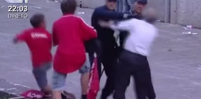 Makabra. Policjant sadysta przy dziecku katuje ojca