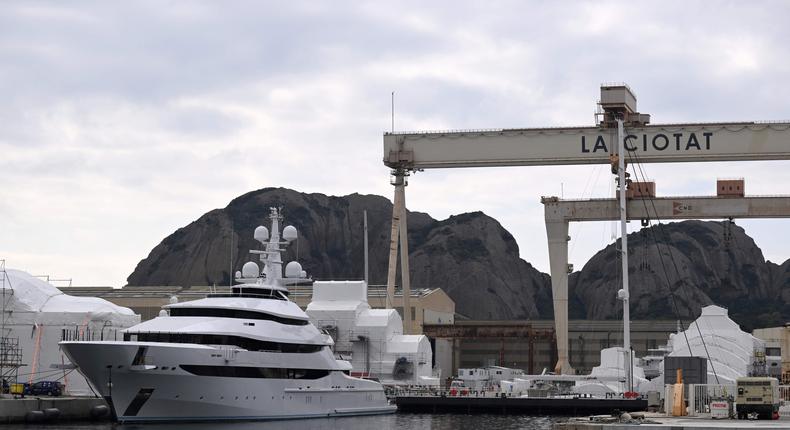 The Amore Vero belonging to Igor Sechin was seized in La Ciotat in southern France.NICOLAS TUCAT/AFP via Getty Images.