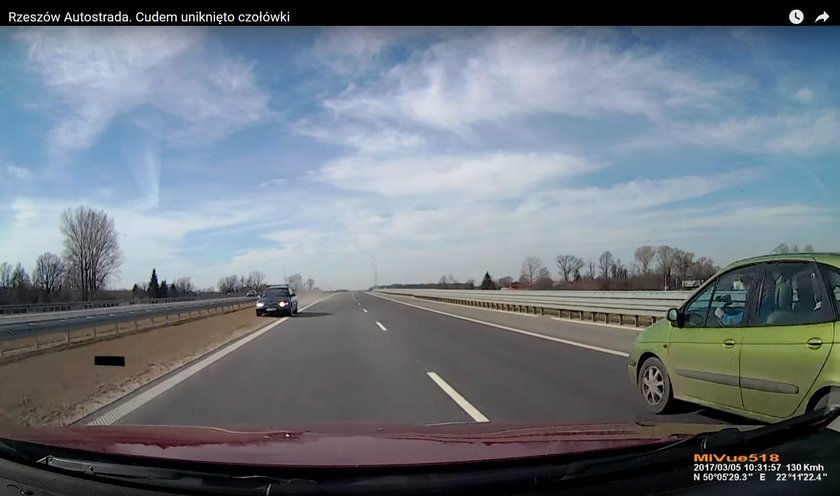 Jazda pod prąd autostradą A4