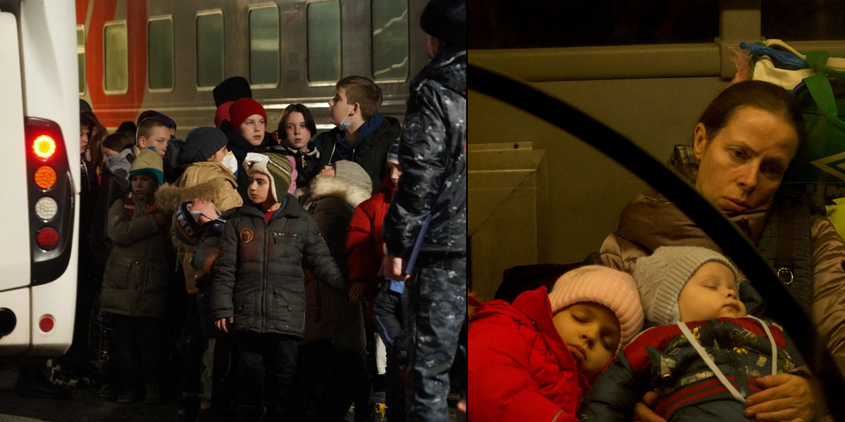 Ewakuacja ludności cywilnej z Donbasu. 