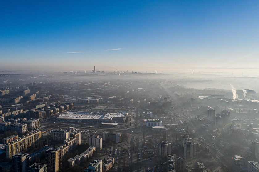 Smog nad Krakowem 18.01.2021