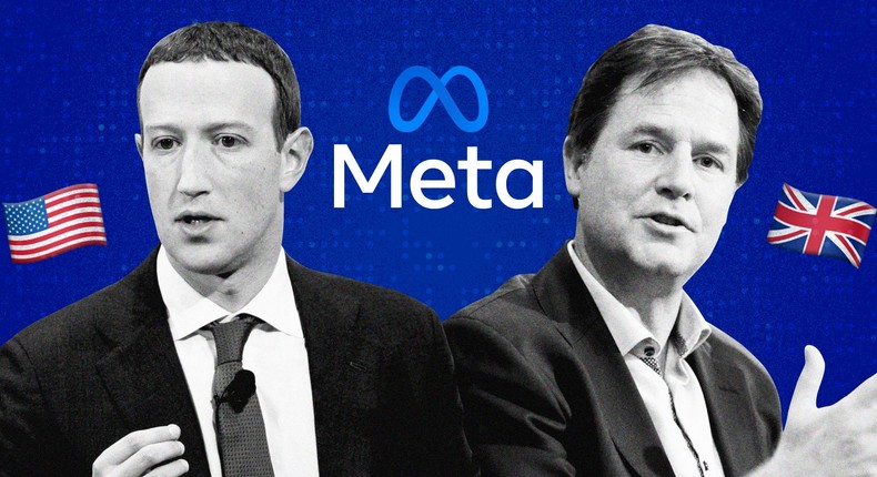 Nick Clegg, Meta's president for global affairs, has quickly joined Mark Zuckerberg's inner circle of executives.Sven Hoppe/picture alliance via Getty; Chris Williamson/Getty; Shayanne Gal/Insider