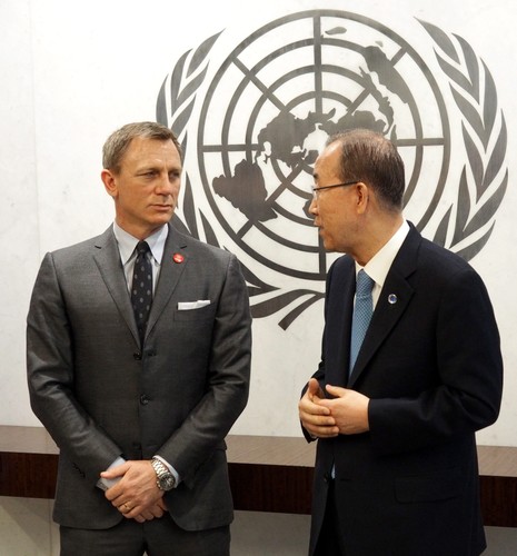 Daniel Craig i sekretarz generalny ONZ Ban Ki Mun