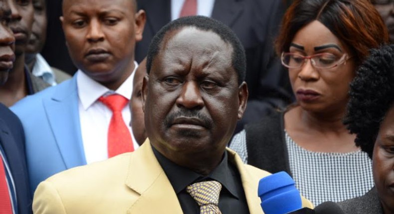 File image of Raila Odinga at Lee Funeral Home shortly after viewing the body of Governor Joyce Laboso on 29 July 2019