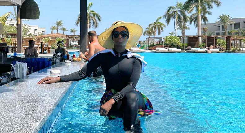 Konnie toure dans son burkini