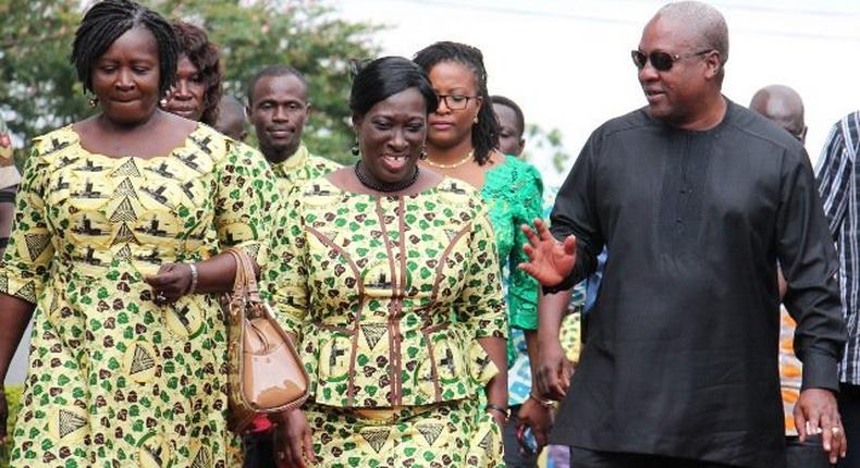 President Mahama with the Educational Minister