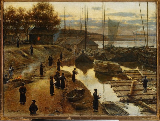 Święto Trąbek I, olej, płótno, 47 x 64,5 cm, MNW