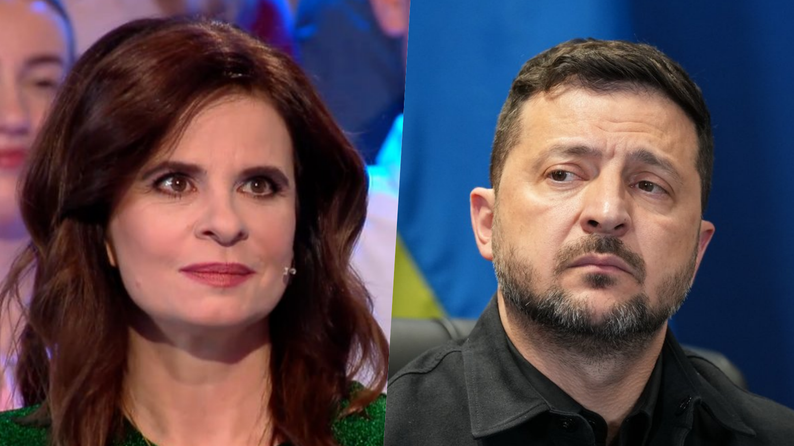 Herečka Zuzana Fialová a ukrajinský prezident Volodymyr Zelenskyj.