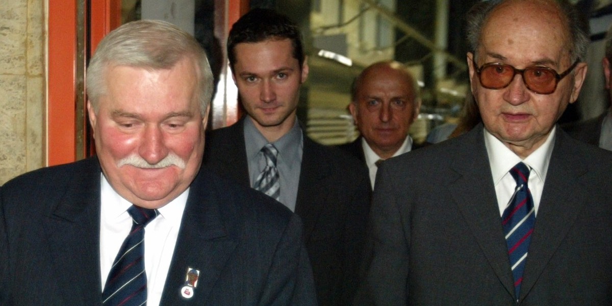 Wojciech Jaruzelski i Lech Wałęsa