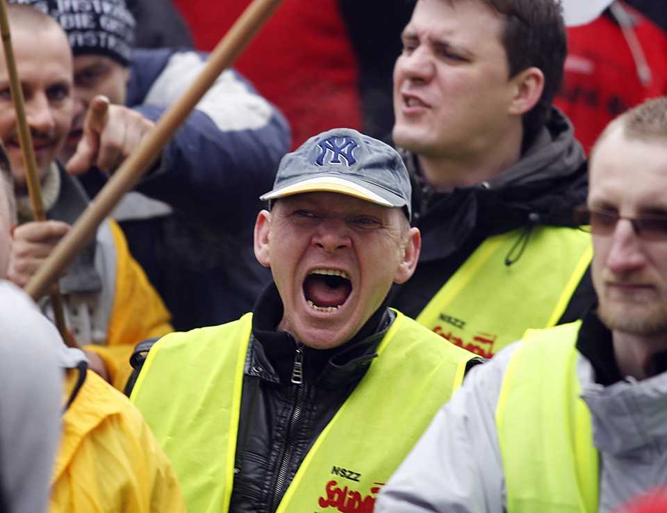 KATOWICE MANIFESTACJA GÓRNICZYCH ZWIĄZKÓW ZAWODOWYCH