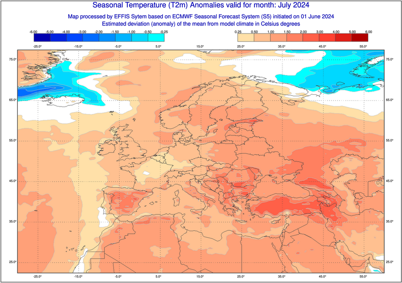 W lipcu temperatura w Polsce może przekraczać normę o ok. 1-1,5 st. C