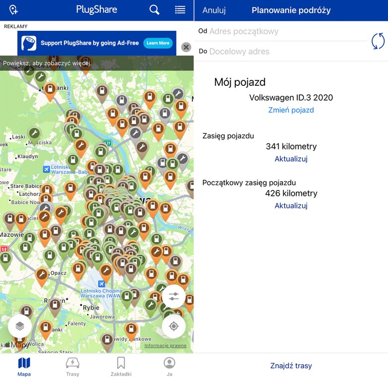 Aplikacje dla kierowców Plugshare