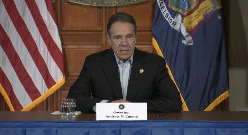 SOUNDBITENew York state's coronavirus toll rose at a devastating pace to 3,565 deaths Saturday, Governor Andrew Cuomo says, up from 2,935 the previous day, the largest 24-hour jump recorded there.