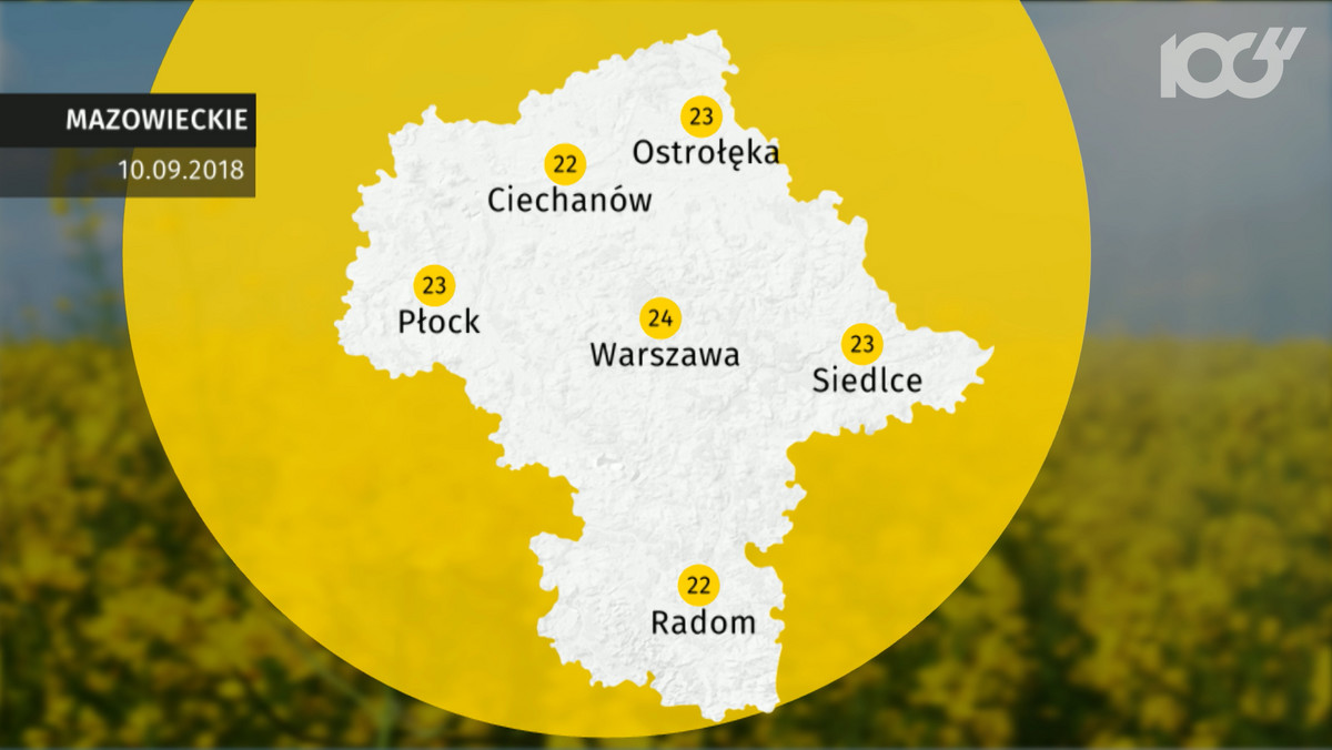 Pogoda Warszawa na dziś. Prognoza pogody 2018-09-10