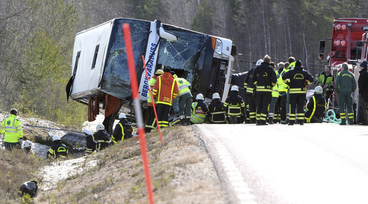 Buszbaleset Svédországban / Fotó: MTI