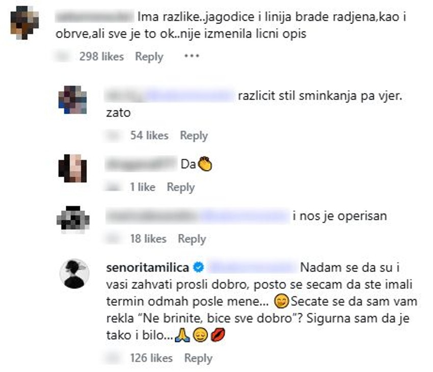 Milica Pavlović, komentari